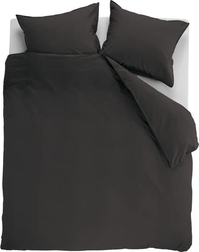 Ambiante Cotton Uni dekbedovertrek - Effen - Tweepersoons - 200x200/220 cm - Antraciet