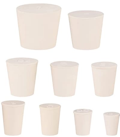Volrubberen stoppers - 30 stuks in 9 maten voor laboratoriumtoepassingen