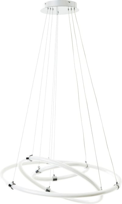 Brilliant LED hanglamp Poolen 80cm chroom aluminium/kunststof afstandsbediening Intern dimbaar via afstandsbediening Geïntegreerde 60W LED (lichtstroom