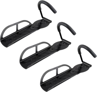 Trizand fietshaak muur - 3x - fiets ophanghaak - wandhouder voor fiets - zwart - max 25 kg