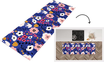 Keukenloper - Loper keuken - Bloemen - Bladeren - Patronen - 150x50 cm - Keukenloper vinyl