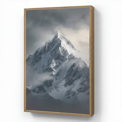 Wandlamp 70x100 cm - Oplaadbaar - Sneeuw - Berg - Wolken - Wandlampen binnen woonkamer - Slaapkamer lamp - Decoratieve nachtlamp - Vloerlamp draadloos