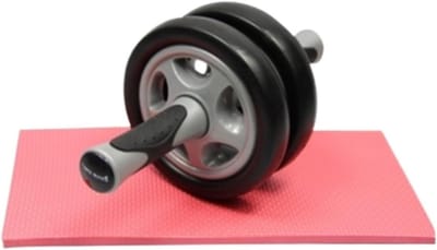 Buikspierroller Wiel - Buikspier trainer - Thuis sporten - Geruisloos rollen - 31x14cm - Zwart