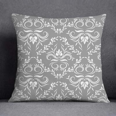 Housse de coussin décorative pour la maison à motif floral blanc bas gris Carré Housse de coussin de bureau 40x40cm