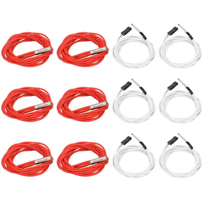 6 stuks thermistordraden met terminal 6 stuks verwarmingsstaven 3D-printer hot-end accessoires 24V 40W red