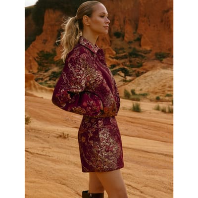 Jacket Inea - Balloon Jacquard | Brick Red