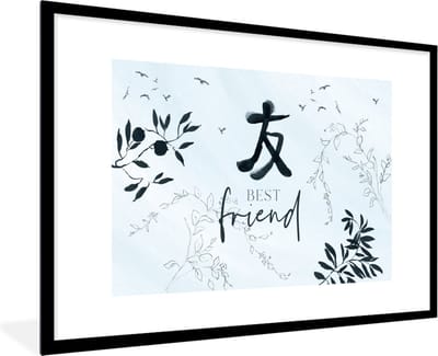 Fotolijst incl. Poster - Best friends - Best friend - Quotes - Spreuken - Vriendschap - 120x80 cm - Posterlijst