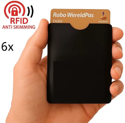 6 Stuk I Anti Skim Card Case I Anti RFID Hoesjes I Creditcardhoes I RFID Blocker I Creditcardhouder I Zwart