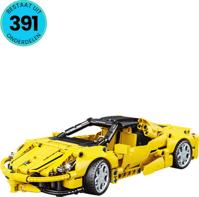 WOMA® Raceauto Speelgoed Set Geschikt Voor LEGO - Supercar - Terugtrek Motor - Vanaf 6 Jaar - 391 Bouwstenen - Bouwpakket - STEM Speelgoed - Speelset - Bouwspeelgoed - Inclusief Handleiding
