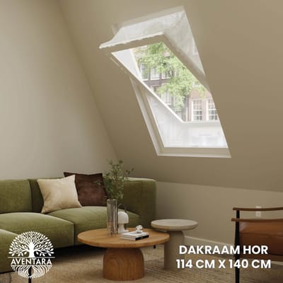 Dakraam Hor - 114 x 140 cm - Geschikt voor Velux: SK08 (GGL 10, 608, s08) Fakro/Optilight: Maatcode 11 Roto: 11/14 Insect Raamhor - Insecten Plissé - Vliegenhor – Gaas - Inbouw Zonder boren