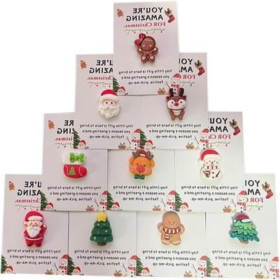 Kerstknuffels - Mini cadeautjes - Feestelijke groeten - Hartverwarmende kaarten - 10 stuks - Multicolor