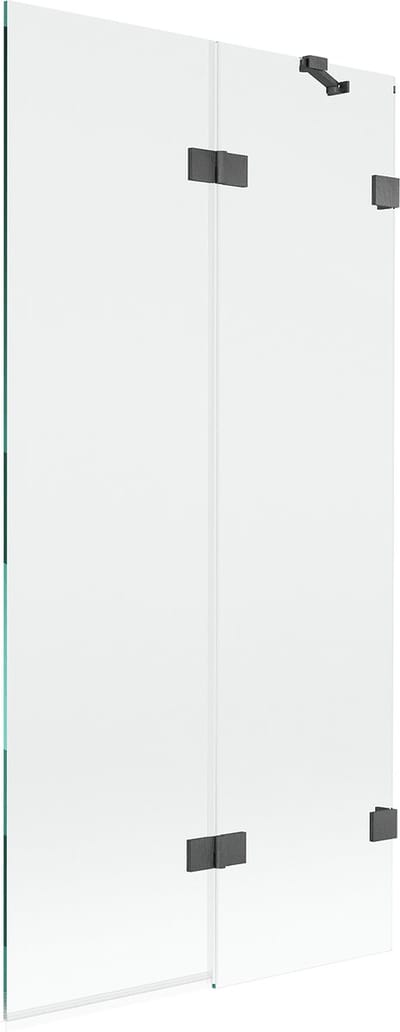 Mexen Lunar badwand 2-delig rechts 90 x 150 , transparant, geborsteld geweergrijs - 897-090-100-66-00-P