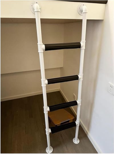 Stapelbedladder - Camper ladder - Veilig klimmen - Stabiel ontwerp - 170 cm - Wit