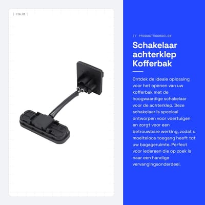Dailygoods - Schakelaar achterklep - Kofferbak openingsschakelaar - Hoogwaardig en duurzaam - Zwart - Vervanging kofferbakdeksel - Geschikt voor diver...