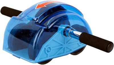 Buikspierroller - Buiktrainer wiel - Kracht Training - Dubbele anti-slip wielen - 40x16 cm - Blauw