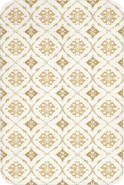 Badmat 60x90 cm - Antislip - Ornament - Klassiek - Goud - Badmatten voor badkamer - Badkamermat - Douchemat - Badkamer mat