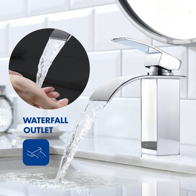 CECIPA MAX Wastafelkraan Chroom - wastafelmengkraan - wastafelkraan waterval - Warm en Koud - Kraan Badkamer - Keukenkraan - Kraan Wastafel -Chroom