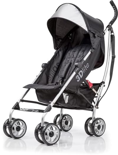 Lichte en veelzijdige kinderwagen met afneembaar kussen - zwart