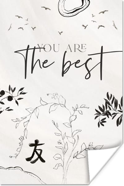 Poster Best friends - Vrienden - Quotes - Spreuken - You are the best - 120x180 cm XXL