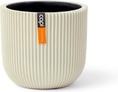 Capi Europe - Bloempot bol Groove Colours - 8x6 - Beige - Opening Ø6 - Bloempot voor binnen - 5 jaar garantie - BGVBG131
