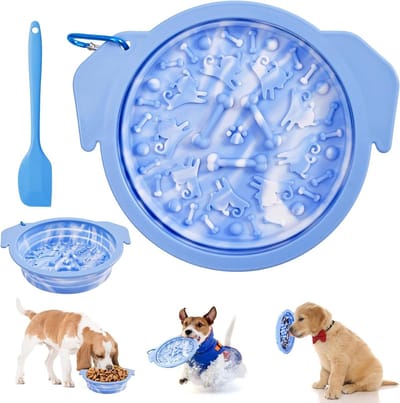 Allecta - Opvouwbare hondenfrisbee met zuignap en BPA-vrij materiaal - Multifunctioneel voor huisdierdouche, training en reizen
