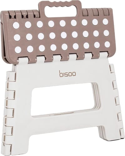 Kinder opstapje - Opvouwbare kruk - Zelfstandig bereiken - Antislip ontwerp - 22 cm hoog - Mokka