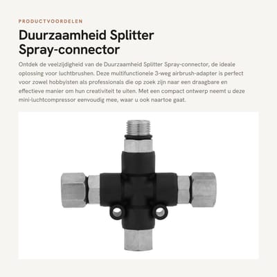 Dailygoods - Duurzaamheid Splitter Spray-connector - Multifunctionele 3-weg Airbrush-adapter - Draagbaar - Mini-luchtcompressor - Geschikt voor Airbru...