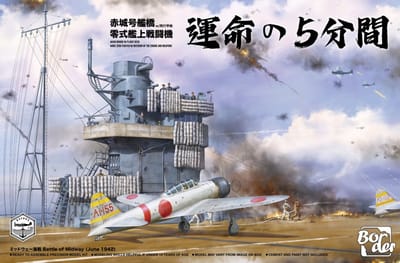 Border Model Modelbouwpakket Vliegtuigen - BSF002 Akagi brug met vliegdek - A6M2 Zero jachtvliegtuig met interieur van de motor en bewapening Plastic - 1:35 - Modelbouw