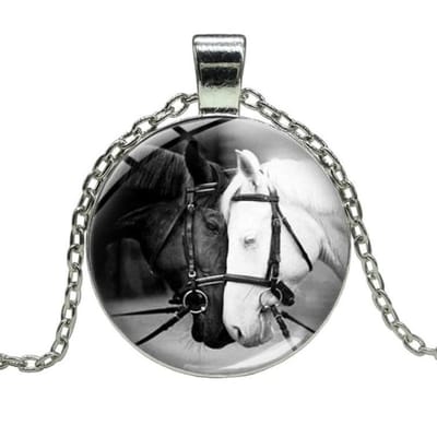 Fako Bijoux® - Ketting - Cabochon - Paardenhoofden