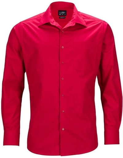 Daiber Heren Longsleeve Zakelijk Shirt (Rood)