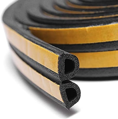 D-profiel Sealing Tape voor Deuren en Ramen - Zwart 12mm x 10mm, 6m