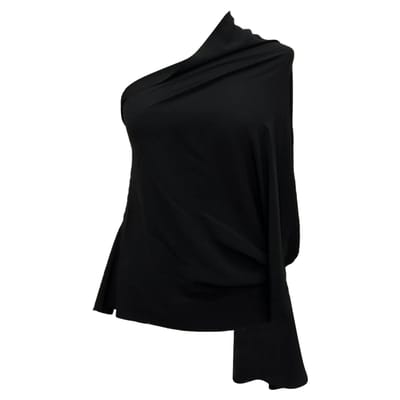 Rick Owens blouse met één schouder in zwart acetaat