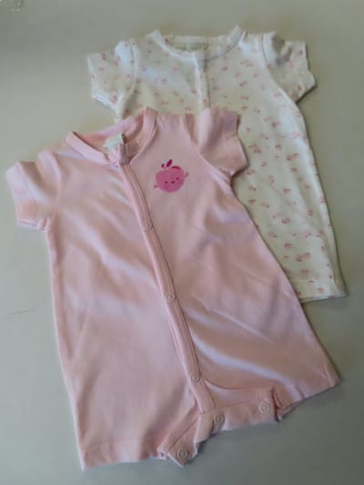 Combi Kort - 2 Pack - Meisje - Roze, wit - Appels - 1 maand 56
