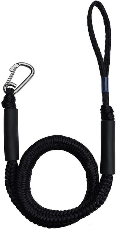 Touw - Boottouw - Landvast - Bungee Dock Lines - Bungee Docking Rope Rekbare Boot - met Clip - voor Jet Ski - Ponton - Kajak - zwart