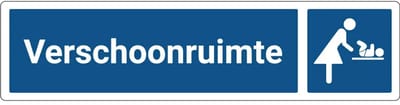 Verschoonruimte deurbordje met zelfklevende strip | Forex Re materiaal | 20 x 5 cm