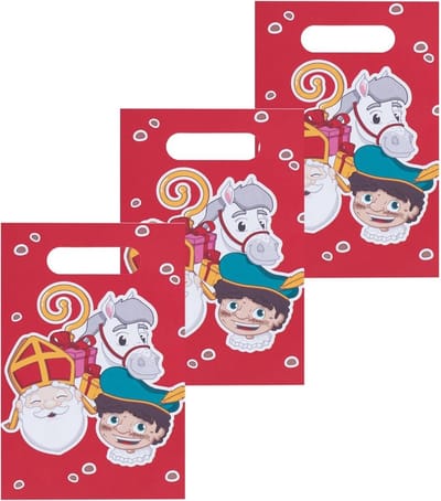 CHPN - Traktatiezakjes - Uitdeelzakjes - Tasjes voor traktaties - Sinterklaas - Sinterklaasfeest - 10 STUKS - Uitdeelzakjes Sint - Traktatie Zakjes voor Uitdeelcadeautjes - Papieren uitdeelzakjes