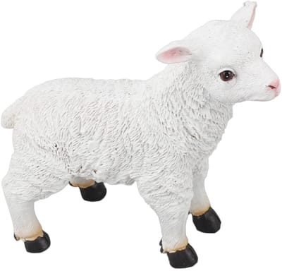 Dailygoods- Lamsbeeld decoratie - Beelden - Sculptuur - Lamsfiguur - Staand - Voor binnen/buiten - Beeld