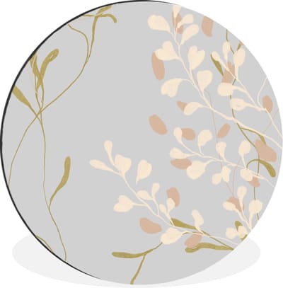 WallCircle - Wandcirkel - Muurcirkel - Bloemen - Pastel - Design - Blauw - Aluminium - Dibond - 30x30 cm - Binnen en Buiten