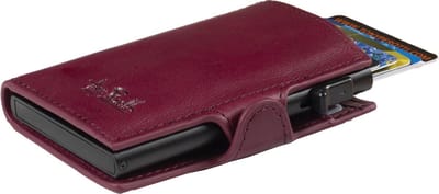 Tony Perotti Furbo Leren RFID Creditcardhouder met papiergeldvak - Violetrood
