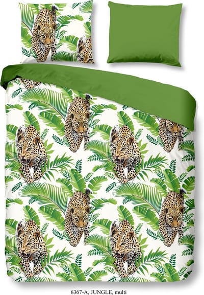 Good Morning Jungle - Dekbedovertrek - Lits-jumeaux - 240x200/220 cm + 2 kussenslopen 60x70 cm - Groen