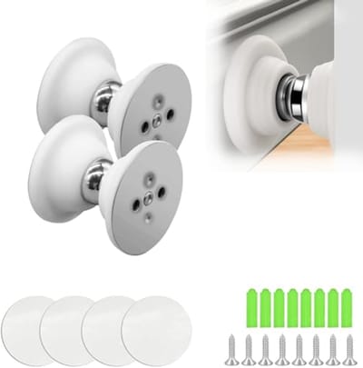 2 Stuks Magnetische Deurstopper met Dubbelzijdig Plakband en Schroeven