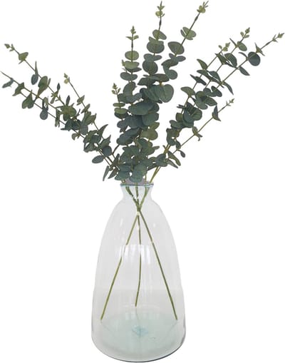 Bellatio Design Kunstplant takken Eucalyptus Cinera - 3x - 90 cm - 5 takken - kunst bladgroen - decoratief - zijdebloemen