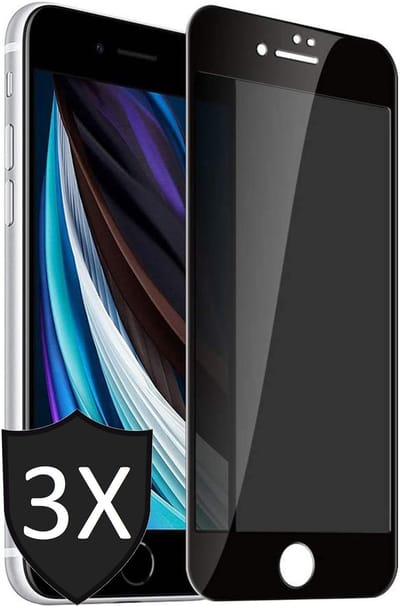 Privacy Screenprotector geschikt voor iPhone SE 2022 / 2020 / 8 / 7 - 3x FullGuard Screen Protector