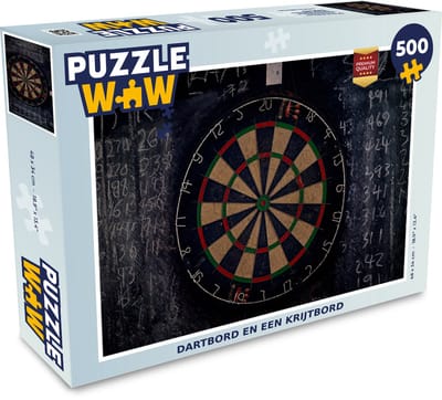 Puzzel Dartbord en een krijtbord - Legpuzzel - Puzzel 500 stukjes