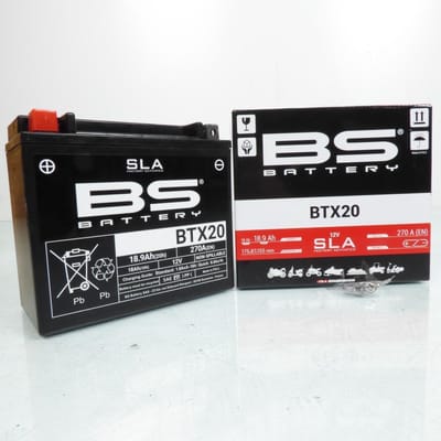 Batterie SLA BS Battery pour Moto Harley Davidson 883 XLH Sportster 1986 à 1996 YTX20H / 12V 18.9Ah Neuf