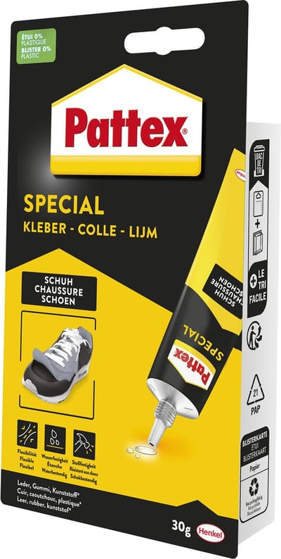 Pattex Special Schoen Schoenlijm | 30g | Schoen| & Leer Lijm | Lijmen voor schoenreparatie | Restorerende Schoenenlijm!