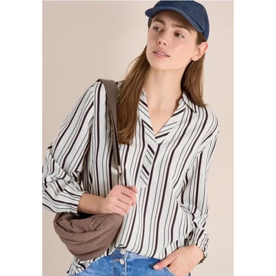 Blouse met lange mouwen en meerkleurige strepen