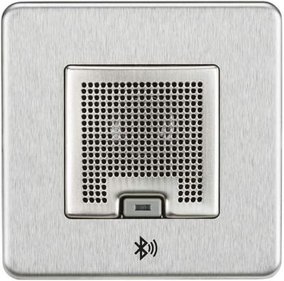 Draadloze Bluetooth Speaker Wandcontactdoos 3W RMS Geborsteld Metaal