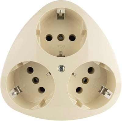 Geaard stopcontact inbouw 3-voudig Crèmewit