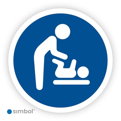 Simbol® - Stickers Mogelijkheid om de baby te verschonen - Formaat ø 5 cm.